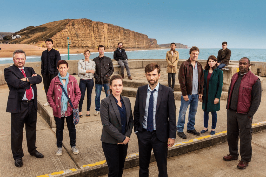 Photo of the cast of Broadchurch series 3 episode 1
