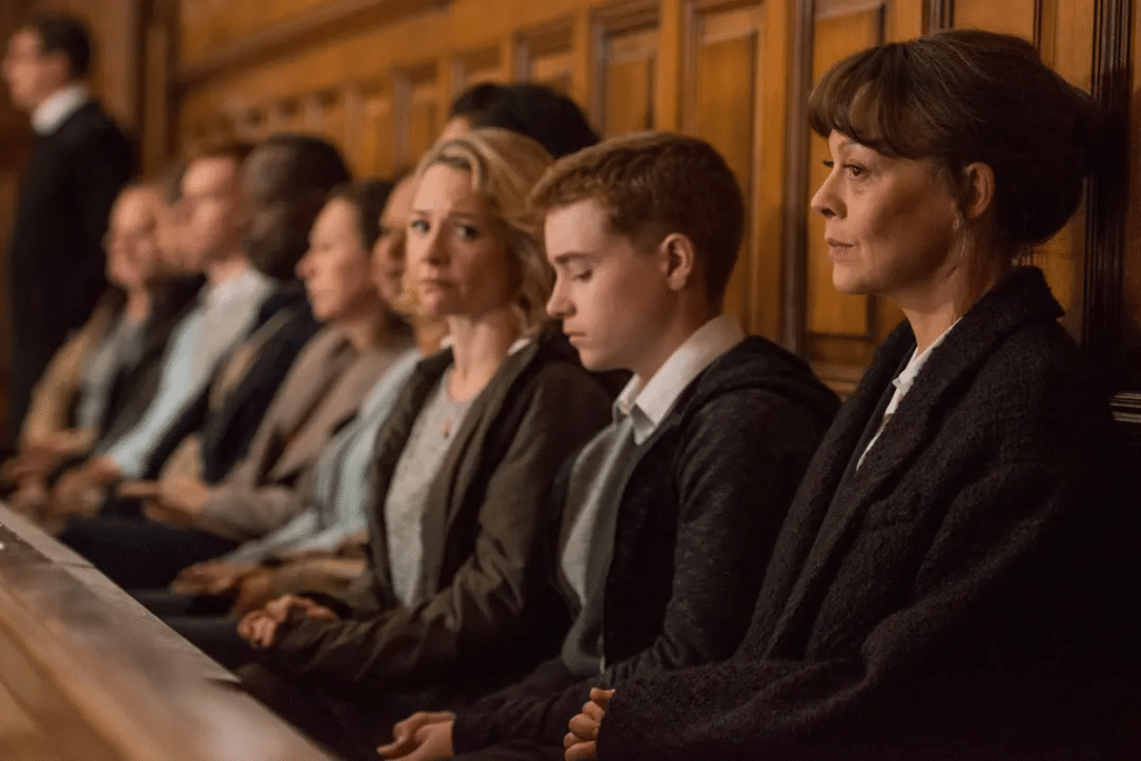 Christine Bottomley, Jack Hollington and Helen McCrory star in Fearless episode 3