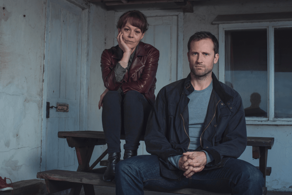 Helen McCrory and Jonathan Forbes star as Emma Banville and Dominic Truelove in Fearless episode 6
