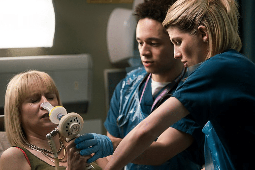 Jodie Whittaker stars as Cath in Trust Me episode 3
