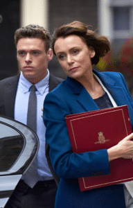Richard Madden and Keeley Hawes star as David Budd and Julia Montague in Bodyguard. Read our review here