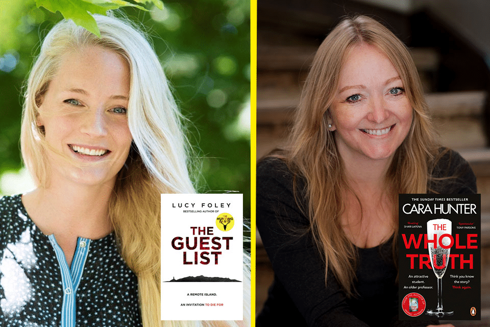 Photo of Lucy Foley, author of The Guest List, and Cara Hunter, author of The Whole Truth