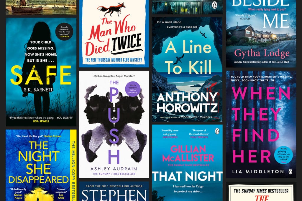 Image showing some of the best crime novels of 2021 according to some top crime authors, including The Push by Ashley Audrain, That Night by Gillian McAllister, A Line to Kill by Anthony Horowitz and The Night She Disappeared by Lisa Jewell