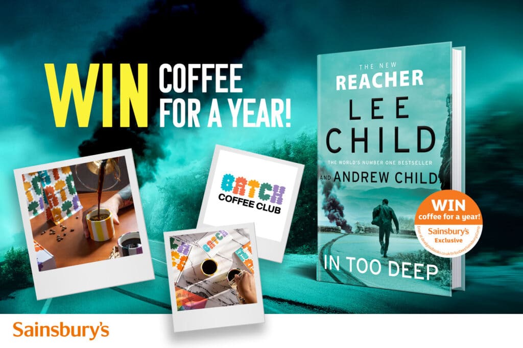 In Too Deep Competition - image of book and 'Win coffee for a year!'