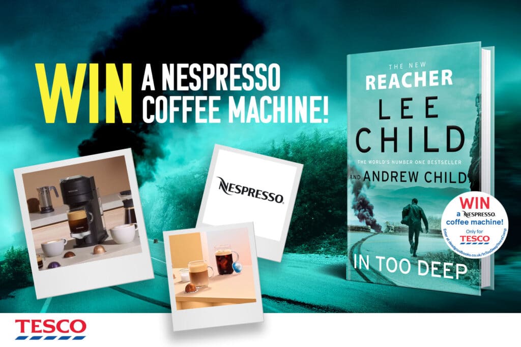 In Too Deep Competition - image of book and 'Win a Nespresso coffee machine!'