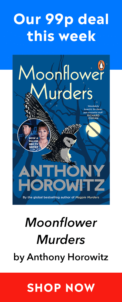 Advert for our 99p eBook deal of the week - Moonflower Murders by Anthony Horowitz. Click here for more information