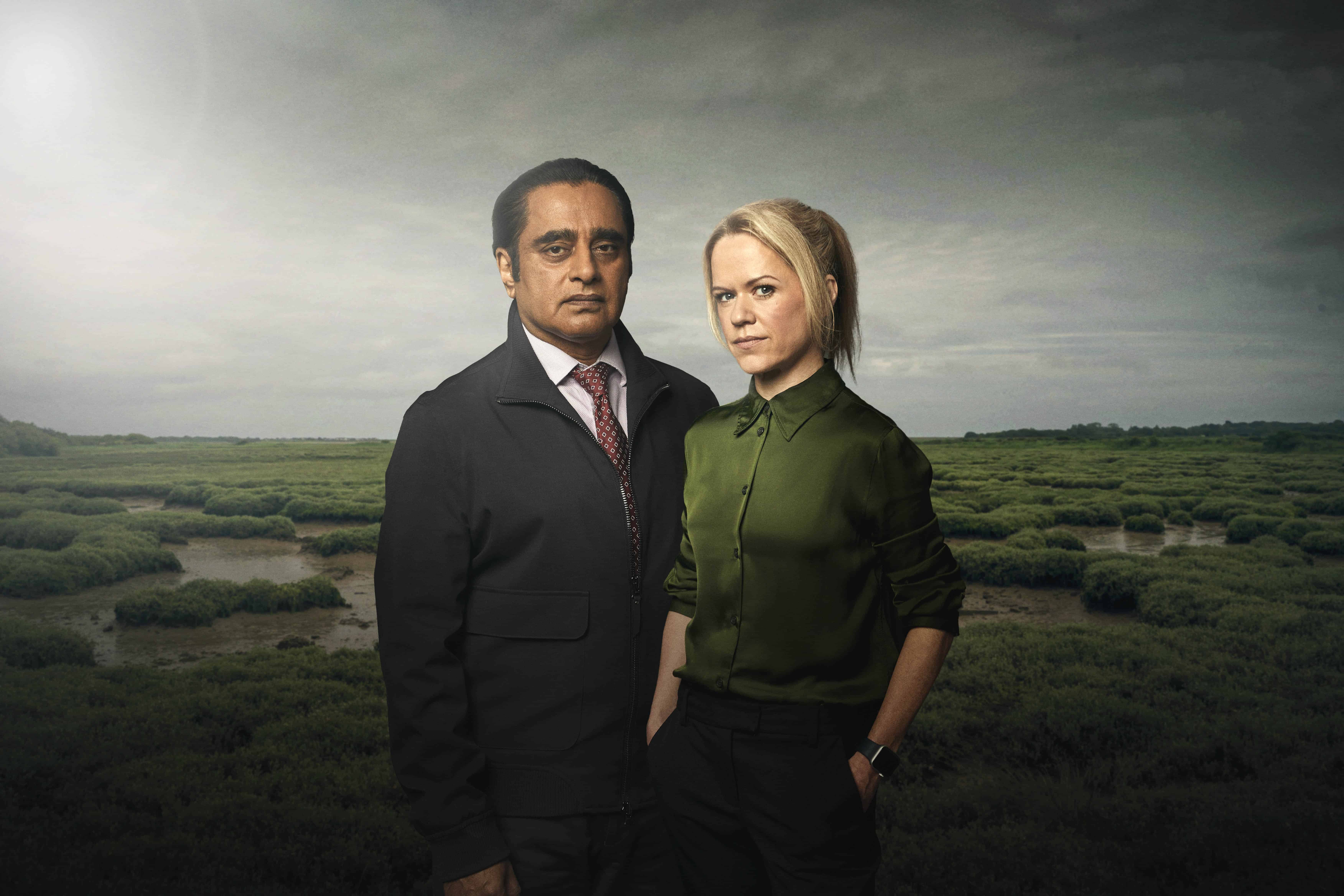 Sanjeev Bhaskar and Sinéad Keenan in Unforgotten series 6. Image credit: Mainstreet Pictures.